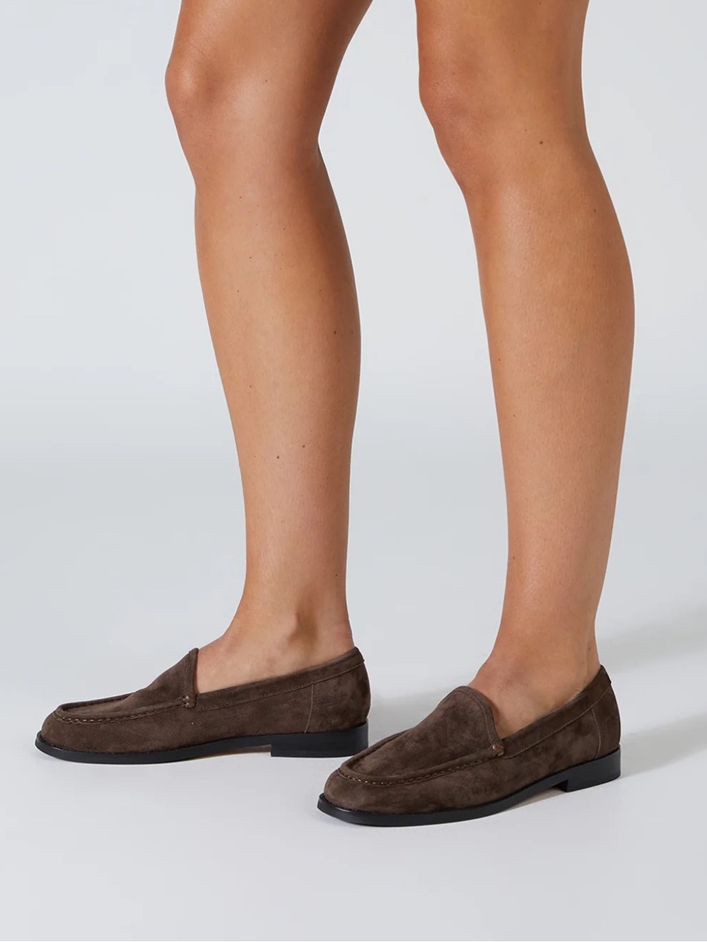 Tony Bianco Brown Suede Slip-On Loafers